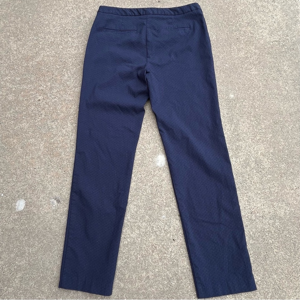 Mario Serrani Italy Pant Women 31x28.5 Blue Slim Tapered Fit FlatFront Geometric - Picture 3 of 10